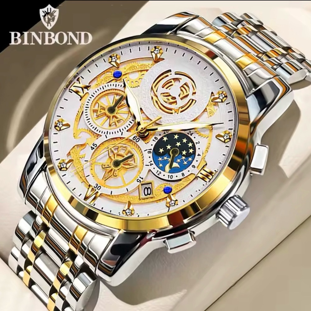 New men’s luxury watch jewelry white silver gold 42mm luminous waterproof work